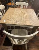 1 x Wooden Farmhouse Style Breakfast Table And 4 Chairs - (HxWxD) Table: 800 X 900 X 900mm Chairs: