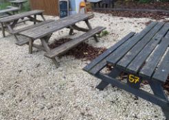 2 x Outdoor Wooden Picnic/Pub Garden Benches - Ref: OD57/69 - CL977 - Location: Maidenhead