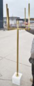 1 x Luxury Brass Floor Lamp with Marble Base - See Condition - Ref: HCU252/WH2 - CL987 - Location: