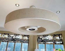 1 x Modern 1.1-Metre Round Drum Pendant Ceiling Chandelier Light Fitting - NO VAT ON THE HAMMER