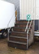 1 x Set of Bespoke Steps with Hand Rails - Previously Used For Entering the Side of a Wagon