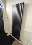 1 x Single Panel Vertical Oval Tube Wall-mounted Radiator in Anthracite Grey - NO VAT ON THE