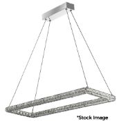 1 x Clover Led Rectangle Frame Ceiling Light With A Chrome Mirror Finish - Original Retail £360 -