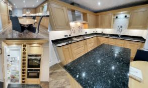 1 x Bespoke Solid Beech Shaker-style Fitted Kitchen with Granite Worktops, Neff Appliances & Island