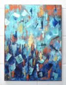 1 x Original Contemporary Abstract Painting on Canvas - Canvas on Stretcher Original Mixed Media