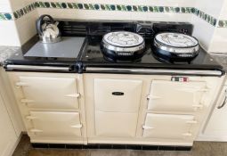 1 x  AGA Electric 4-Oven Range Cooker in Cream - CL988 - NO VAT ON HAMMER - Location: Clitheroe