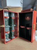 1 x Papworth Leather Portable Drinks Cabinet, with Four Glasses - CL985 - NO VAT ON THE HAMMER -