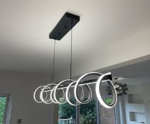 1 x Modern Linear 1.2-Metre Ceiling Suspended Winding LED Chandelier - NO VAT ON THE HAMMER