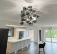 1 x Designer-inspired Bubble Glass Statement Chandelier Light - NO VAT ON THE HAMMER - CL984 -