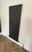 1 x Single Panel Vertical Oval Tube Wall-mounted Radiator in Anthracite Grey - NO VAT ON THE