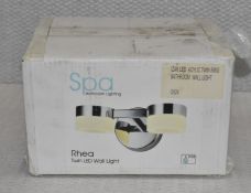 1 x Spa Rhea Twin LED Wall Light - IP44 Suitable For Bathrooms - 422New Boxed Stock - Ref: K573