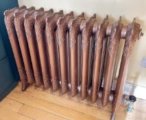 1 x Rococo-style 11-Column Freestanding Cast Iron Radiator with a Copper Finish - NO VAT