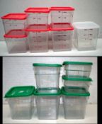 13 x Plastic Food Containers With Measurements On Side