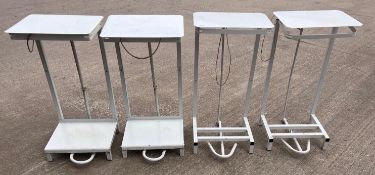 4 x Large Free Standing Pedal Operated Sack Holders In White - RRP £300.00
