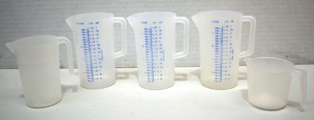 5 x Plastic Measuring Jugs
