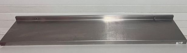 1 x Stainless Steel Wall Mounted Shelf for Commercial Kitchens - Width: 150 x D30.5 cms