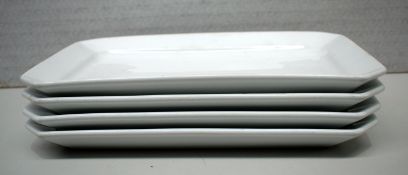 4 x PILLIVUYT White Platters - 3.5(H)x36(W)x23(D) cms