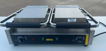 1 x Buffalo DM902-02 Double Contact Panini Grill Featuring a Stainless Steel Finish - RRP £420.00