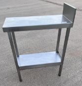 1 x Stainless Steel Infill Prep Table With Splashback and Under Shelf - Dimensions H98 x W30 x D70cm