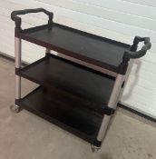 1 x 3-Tier Utility Cart With Plastic Shelves - RRP £150.00