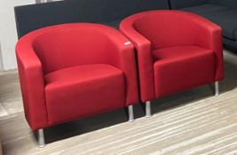 2 x Red Tub Chairs