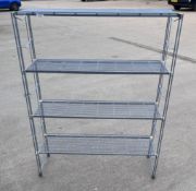 1 x Wire Shelving Rack for Commercial Kitchens - Dimensions: H155 x W122 x D38 cms