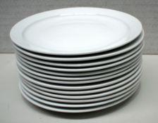 13 x OLYMPIA Athena Round White Plates - 2.5(H)x25.5(Dia) cms