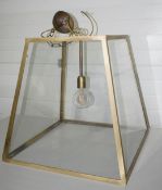 1 x Large High-end Commercial Brass & Glass Lantern Pendant Light Fitting