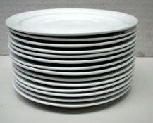 14 x OLYMPIA Athena Round White Plates - 2.5(H)x25.5(Dia) cms