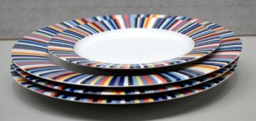 4 x M&S Maxim Stripe Plates - 13 x 27cms Diameter and 1 x 20cms Diameter
