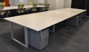 80 x Modern Office Desks - 10 x Pods of 8 Desks - Dismantled & Ready to Collect - Short Notice Sale