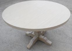 1 x Sturdy Round 120cm Restaurant Dining Table - Removed from a Tuscan-Themed Restaurant
