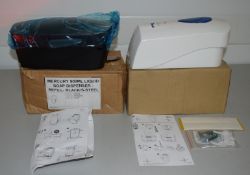 2 x Wall Mounted Refillable Hand Soap Dispensers - Unused Boxed Stock