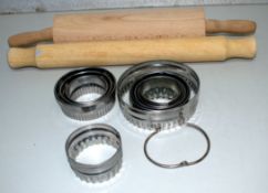 1 x Selection Of Baking Utensils Including Pastry Cutters and Rolling Pins