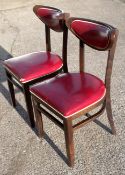 2 x Red Leather Dining Chairs