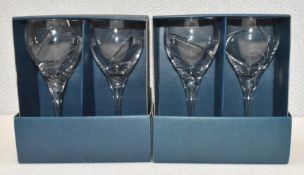 4 x Halo Sabichi Bohemia Lead Crystal Wine Glasses - Includes Two Original Boxes
