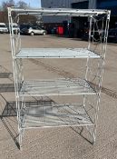 1 x Wire Shelving Rack for Commercial Kitchens - Dimensions: H154 x W91 x D53.5 cms