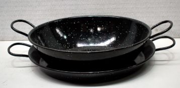2 x Enamelled Carbon Steel Pans