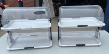 2 x Double Decker Roll Top Displays For Cakes/Pastries/Etc. - RRP £150.00