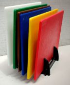 6 x Colour Coded Chopping Boards With Stand