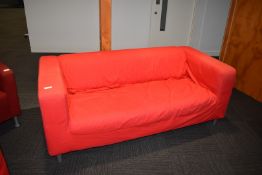 Assorted Collection of Furniture and Office Tech Including Sofas with Removable Covers, Walnut