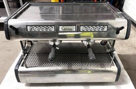 1 x CARIMALI Tema Style E2 2 Group Commercial Coffee Machine Featuring a Stainless Steel Finish