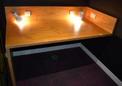 1 x Workstation Desk with a Pressed Wood Design - Features Two Fitted Desk Lamps H73 x W160 x D80 cm