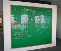 1 x Large Framed Lego Wall Featuring 72 x Boards and a Selection of Lego Bricks - Overall Size: 236