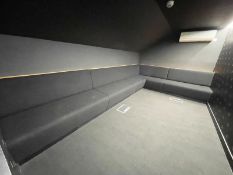 1 x Corner Seating Bench Upholstered in a Black Upholstery - Suitable For Restaurants - 270 x 455 cm