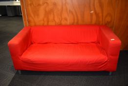 1 x Large Modern Sofa with Removable Red Cover - Length: 175 cms