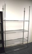 1 x Chrome Wire Shelving Rack for Commercial Kitchens - Office Use Only