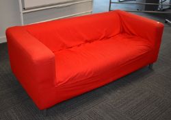 1 x Large Modern Sofa with Removable Red Cover - Length: 175 cms