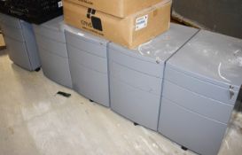 5 x Office Drawer Pedestals - Features Include Metal Constuction, Three Drawers, Castors
