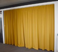 1 x Mustard Fabric Curtain - Size: H240 x W300 cms